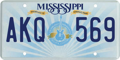 MS license plate AKQ569