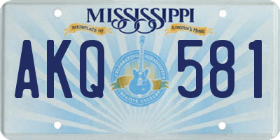 MS license plate AKQ581