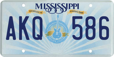 MS license plate AKQ586