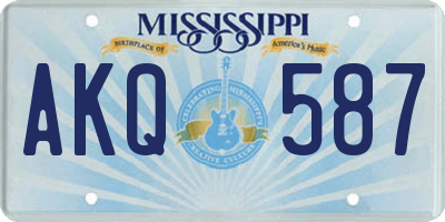 MS license plate AKQ587