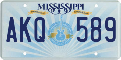 MS license plate AKQ589
