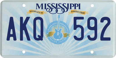 MS license plate AKQ592