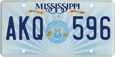 MS license plate AKQ596