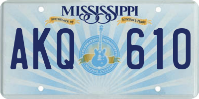 MS license plate AKQ610
