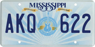 MS license plate AKQ622