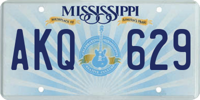 MS license plate AKQ629
