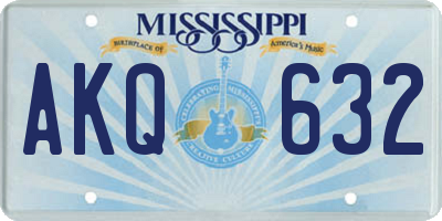 MS license plate AKQ632