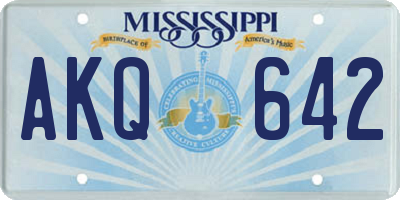MS license plate AKQ642