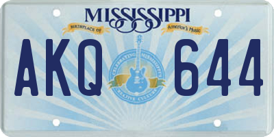 MS license plate AKQ644