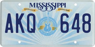 MS license plate AKQ648