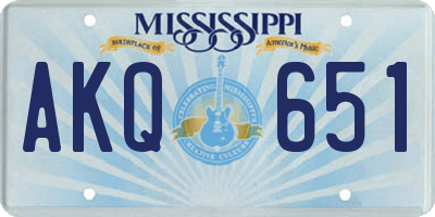 MS license plate AKQ651