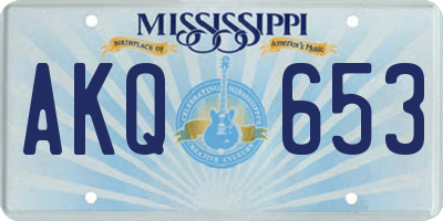 MS license plate AKQ653