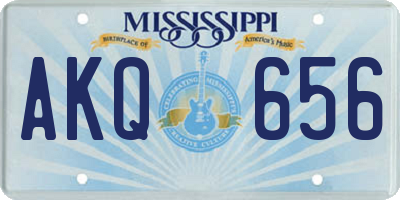 MS license plate AKQ656