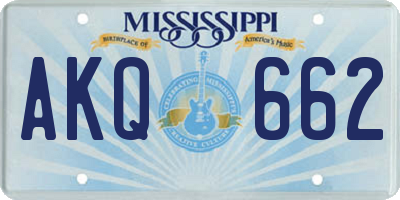 MS license plate AKQ662
