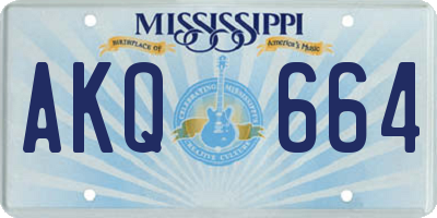 MS license plate AKQ664