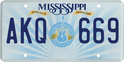 MS license plate AKQ669