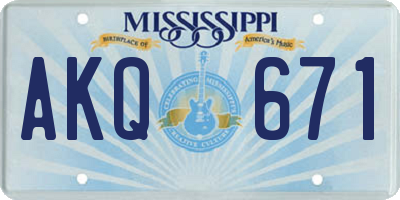 MS license plate AKQ671