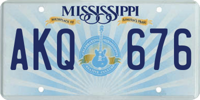 MS license plate AKQ676
