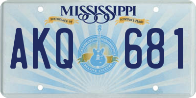 MS license plate AKQ681