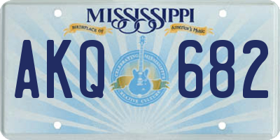 MS license plate AKQ682