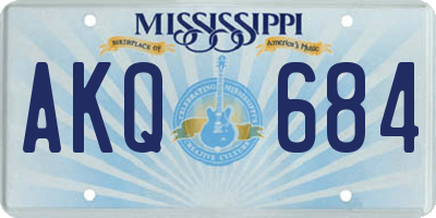 MS license plate AKQ684