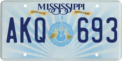 MS license plate AKQ693