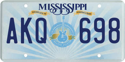 MS license plate AKQ698