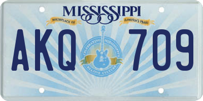 MS license plate AKQ709