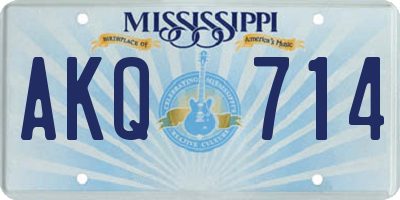 MS license plate AKQ714