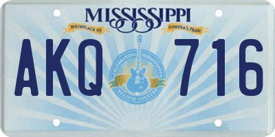 MS license plate AKQ716