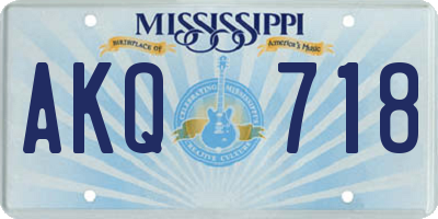 MS license plate AKQ718