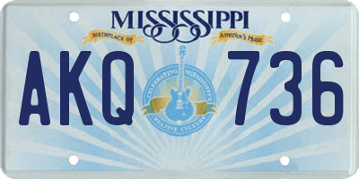 MS license plate AKQ736