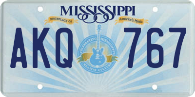 MS license plate AKQ767