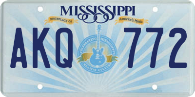 MS license plate AKQ772