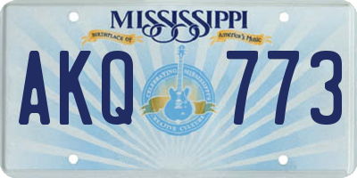 MS license plate AKQ773