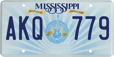 MS license plate AKQ779