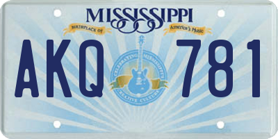 MS license plate AKQ781