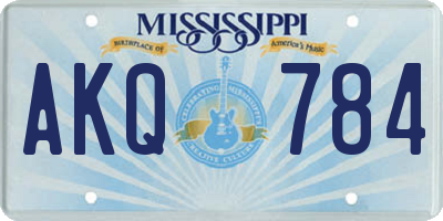 MS license plate AKQ784