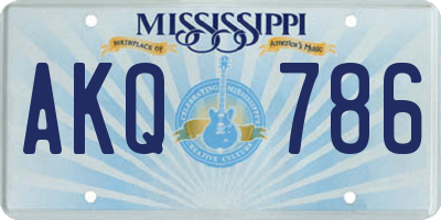 MS license plate AKQ786
