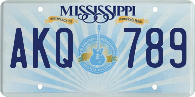 MS license plate AKQ789