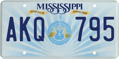 MS license plate AKQ795