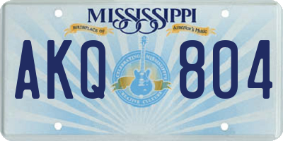MS license plate AKQ804