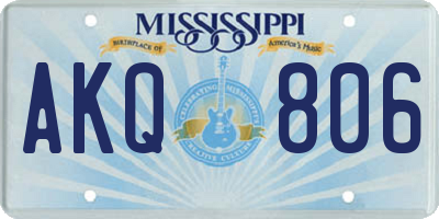 MS license plate AKQ806