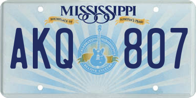 MS license plate AKQ807