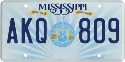 MS license plate AKQ809