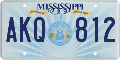 MS license plate AKQ812