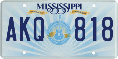 MS license plate AKQ818