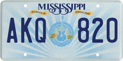 MS license plate AKQ820
