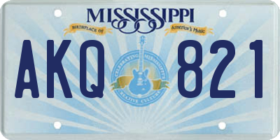 MS license plate AKQ821