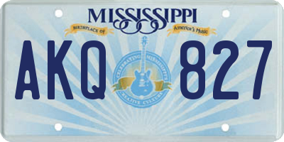 MS license plate AKQ827